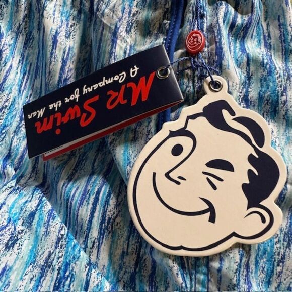 Mr. Swim Paint Smudge Swim Trunks in Blue and White Size Small (NWT) - Picture 8 of 14